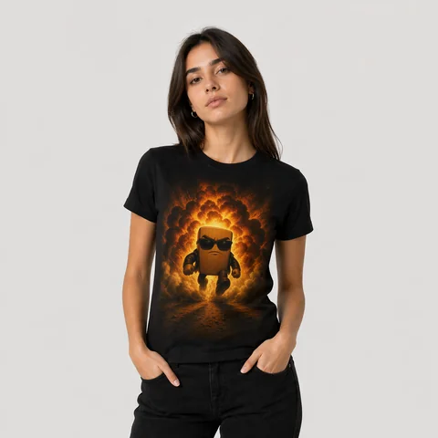 Montaje de ejemplo de una camiseta negra de EL PALO